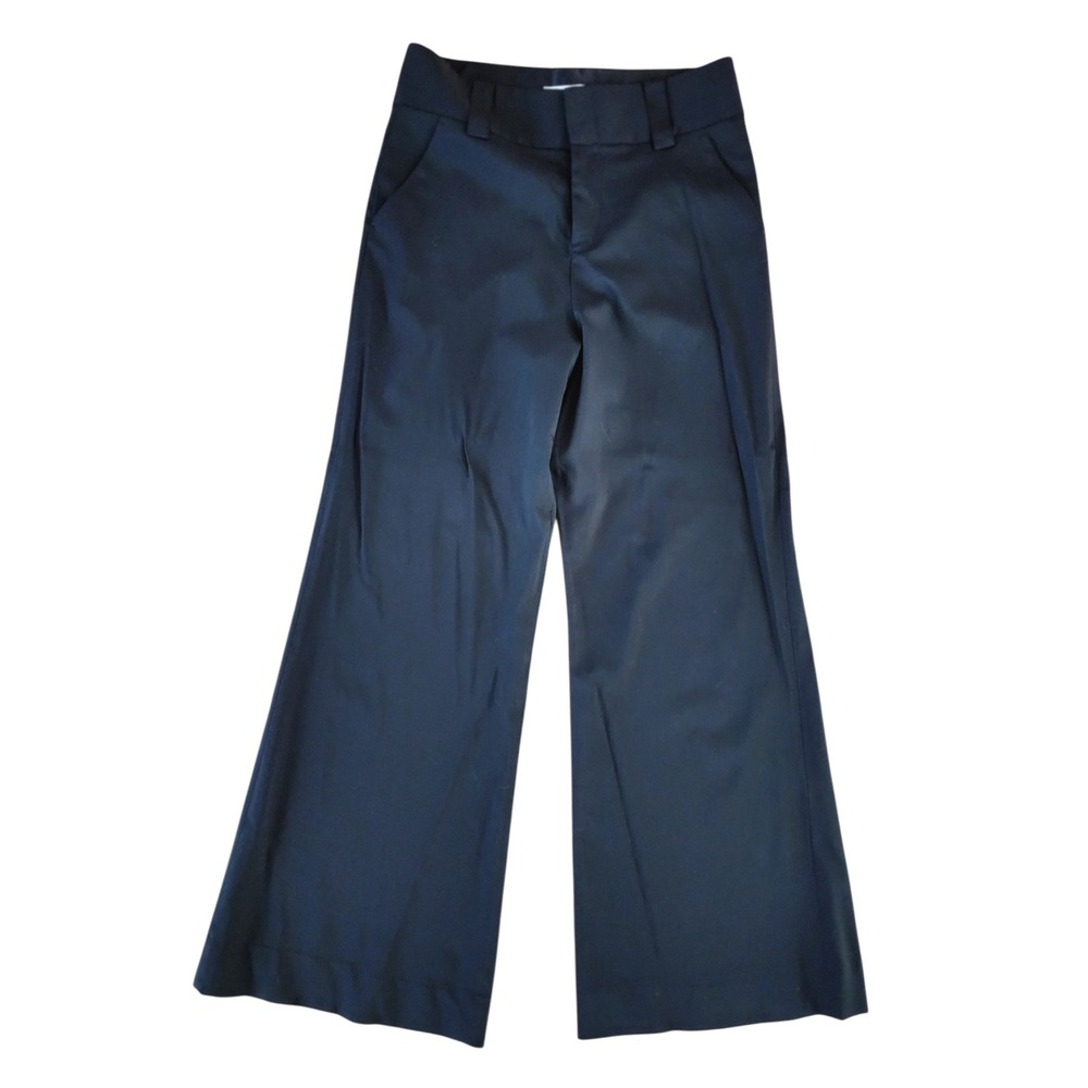 Alice + Olivia Black Wide Leg Wide Waistband Trousers Pants 12 79-168-074 181 - Picture 3 of 6